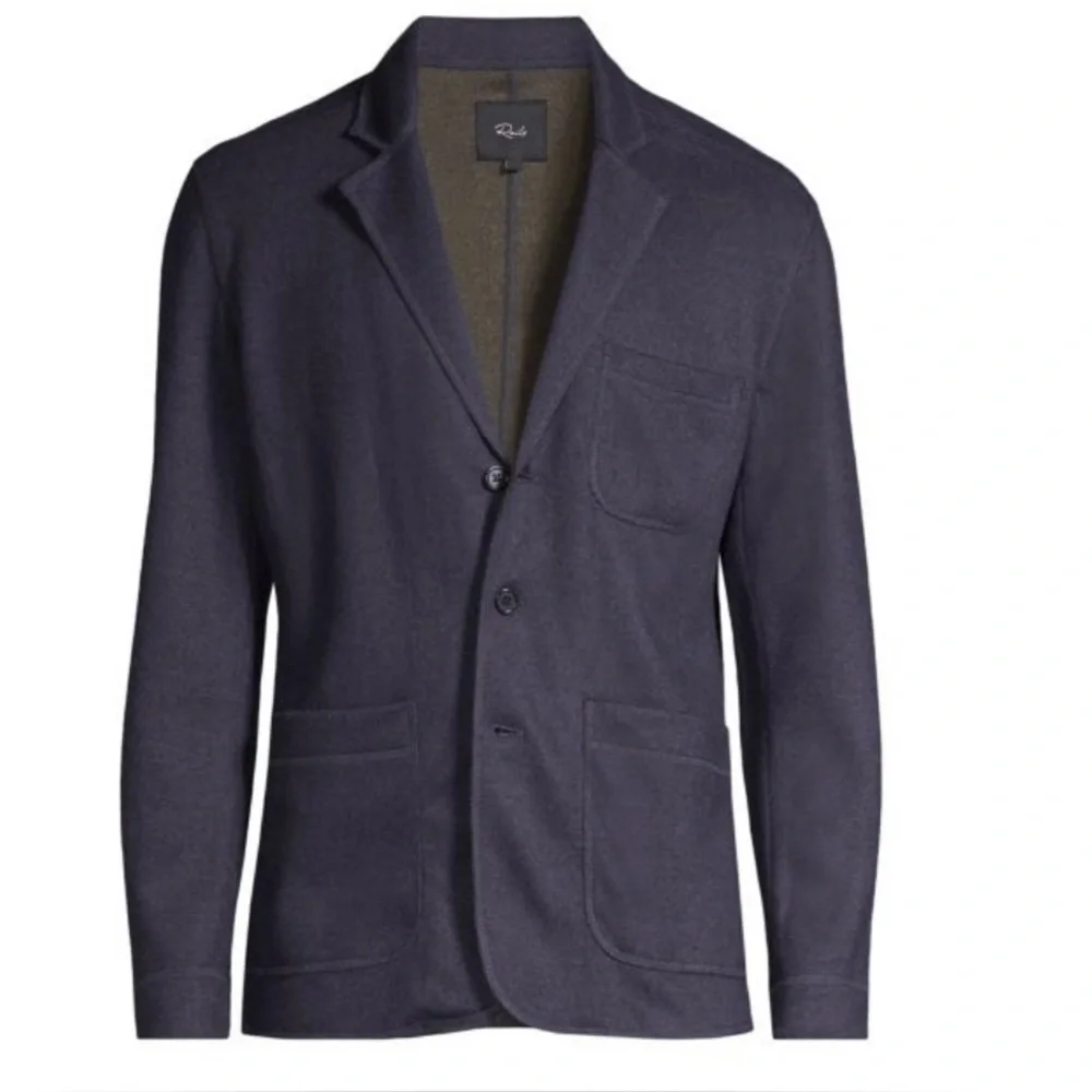 Rails Dwight Navy Blue Double Face Knit Blazer SZ XLarge Unconstructed READ